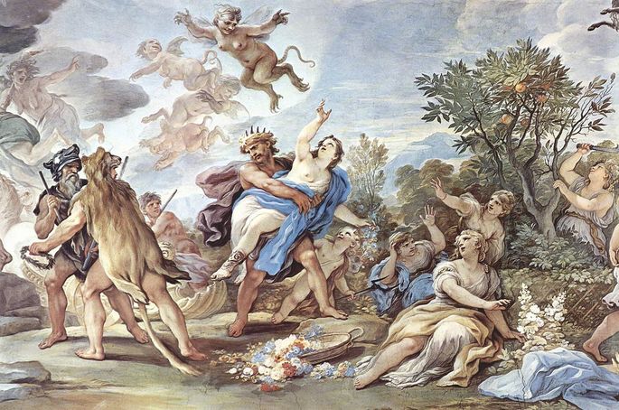 Tela O rapto de Proserpina de Luca Giordano