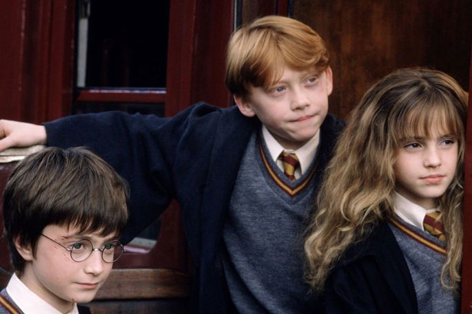 Harry, Ron e Hermione.