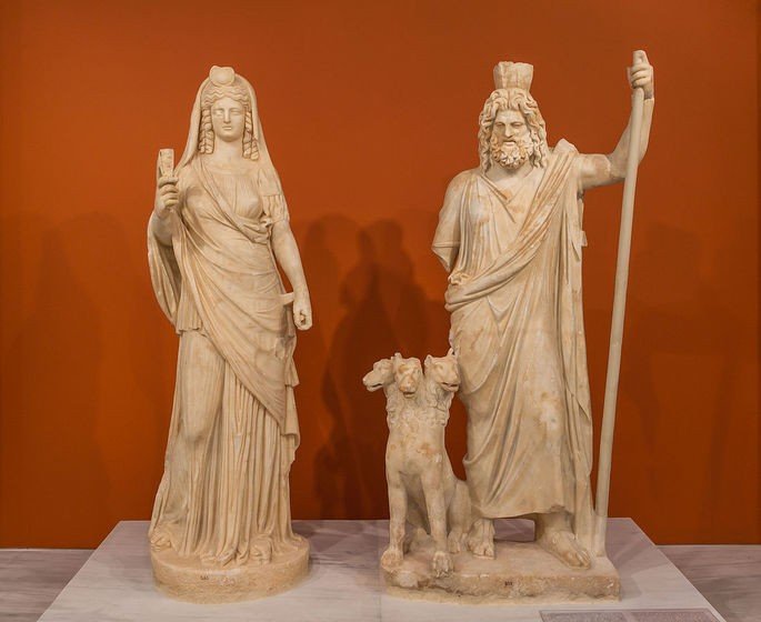 Escultura romana de Perséfone e Hades