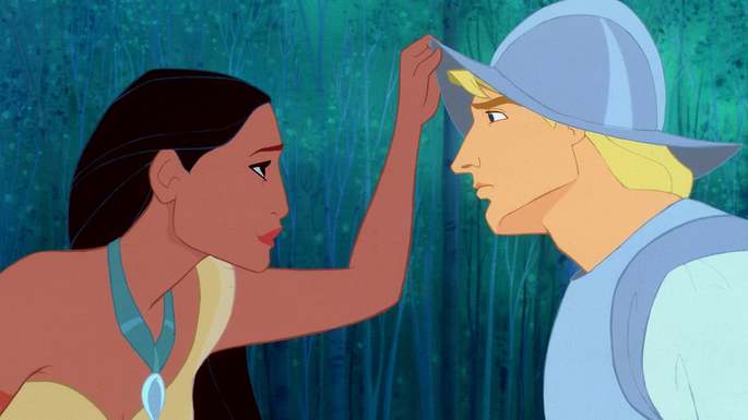Pocahontas e John Smith.
