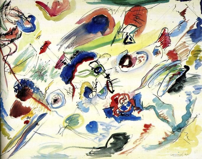 Primeira aquarela abstrata, de Kandinsky