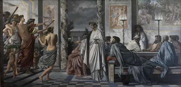 Pintura O Banquete de Platão, de Anselm Feuerbach.