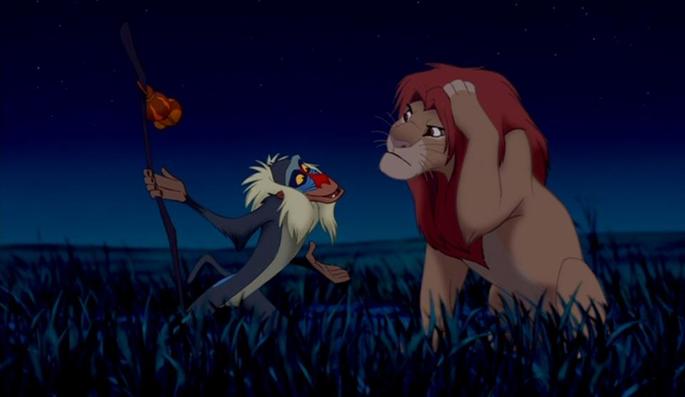 Rafiki conversa com Simba.