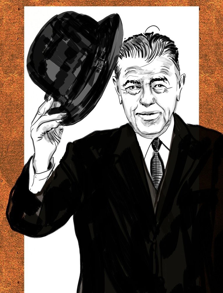 Retrato de René Magritte.