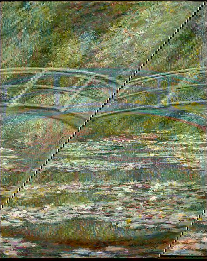 Bridge over a Pond of Water Lilies