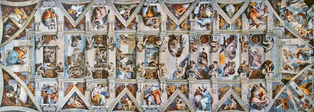 Teto da Capela Sistina - 40 m x 14 m - Vaticano