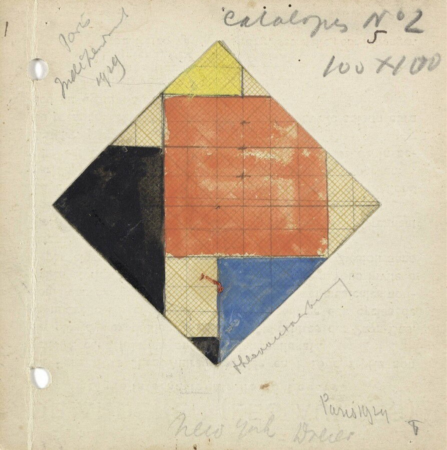 estudo para obra de arte concreta de Theo Van Doesburg